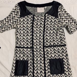 Fabric + “Leather” Mini Dress // M